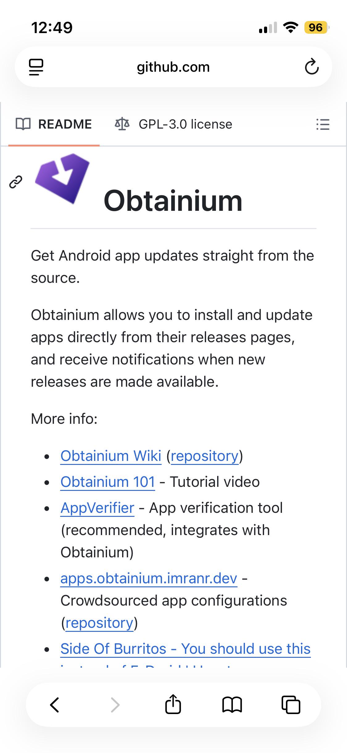 Download Obtainium App Apk Android app screenshot